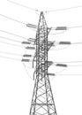 High voltage transmission systems. Electric pole. Power lines. A network of interconnected electrical. Energy pylons Royalty Free Stock Photo